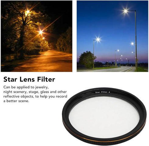 Adjustable Starlight Filter, Coating Filter Kit with Double Frame Rotation Design, Waterproof Camera Lens Effects Filters for Night Scenery Jewelr...