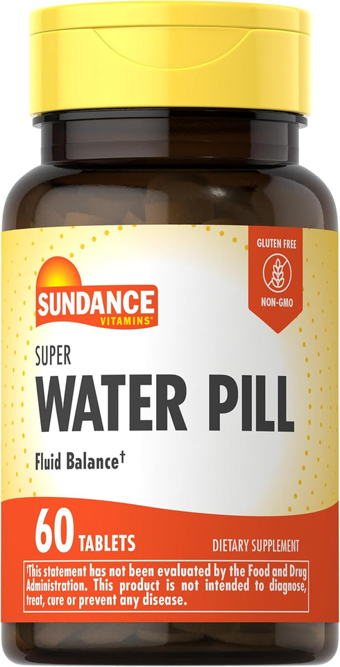 Water Pill | 60 Tablets | Fluid Balance Supplement | Vegetarian, Non-GMO, and Gluten Free Formula | by Sundance...