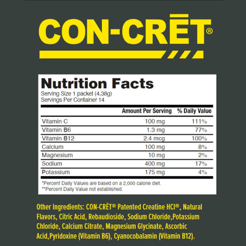 ProMera Sports CON-CR?T® + Clean Hydration, Full Electrolyte Profile Plus Vitamins and Patented Creatine HCl®, Performance Hydration,14 Servings (...