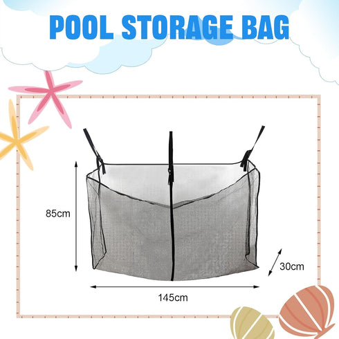 Pool Float Toys Storage Bag,Pool Float Organizer Hanging Mesh Bag for Balls,Floats,Water Inflatable Toy,High Strength Pool Toy Storage Net Bag,Swi...