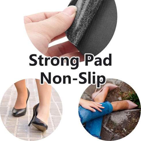 24Pcs Non-Skid Shoe Pads, Anti-Slip Shoe Grips for High Heels, Self-Adhesive Rubber Shoes Pads, Wear-Resistant Rubber Sole, Noise Reduction for Me...