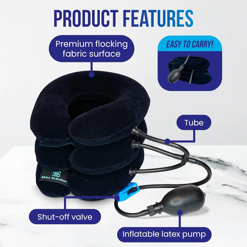 Three Tube Cervical Traction Device - Neck Decompression Devices for Neck Pain Relief - Adjustable Neck Stretcher - Helps to Relieve Pressure on t...