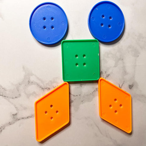 110 PCS Big Bright Buttons Craft Buttons 8 Geometric Shapes Plastic Large Buttons for Crochet Knitting Teaching Shapes Colorful Button Puzzle Toy...