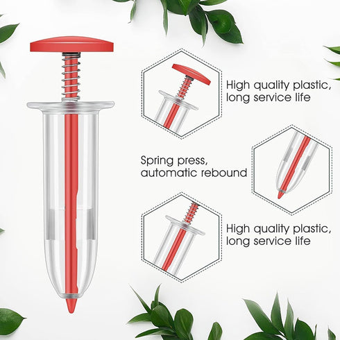 Mini Seed Planter Tool,New Mini Seed Spreader, Set of 6 Hand Held Garden Plant Seeds Planter, Adjustable Hand Sowing Seeder with 5 Dial Settings, ...
