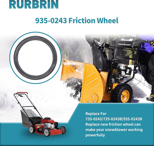 935-0243 Rubber Friction Wheel Compatible with MTD/Craftsman/Troy Bilt Snowblowers, Replace Part 735-0243, 735-0243B, 935-0243B...