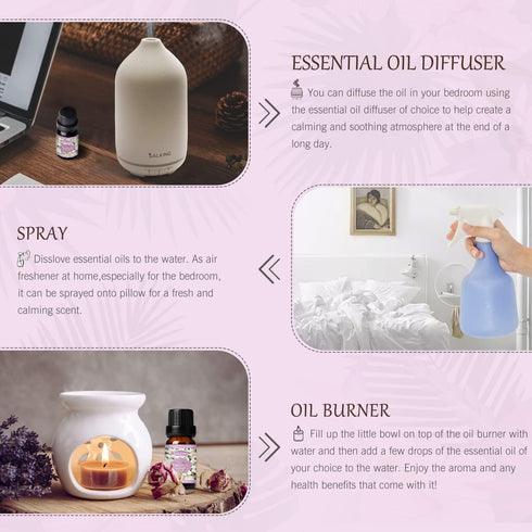 SALKING Floral Essential Oils Set, Premium Pure and Natural Essential?Oils, Fragrance Oil Scented Oils for Oil Diffusers 6 x 10 ML - Lavender, Ros...