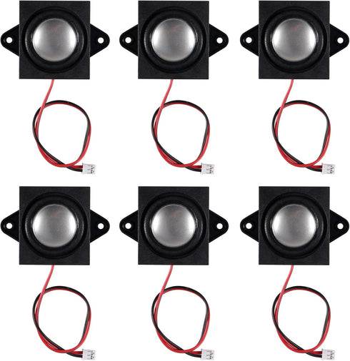 6pcs Speaker 3 Watt 8 Ohm Single Cavity Mini Speaker Full-Range Cavity Advertising Machine Speaker Connector Separating Interface 3.3V 5V with JST...