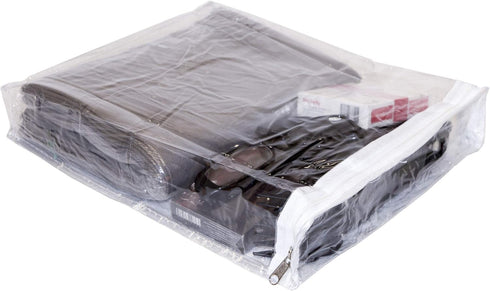 10-Pack Clear Vinyl Zippered Storage Bags 9 x 11 x 2 Inch with Display Pocket...