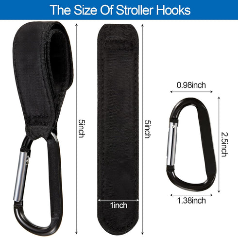 6 Pack Baby Stroller Hooks for Hanging Diaper Bags Stroller Clips for Bags Multipurpose Hooks for Grocery Shopping Bags Stroller Accessories Pram ...
