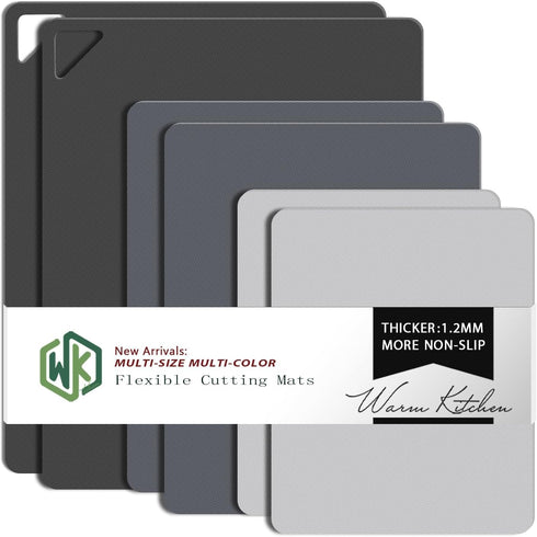 Plastic Cutting Boards for Kitchen, WK Flexible Cutting Board Mats, Thin Cutting Board Sheets, Dishwasher Safe, BPA Free, Multi Sizes Set of 6...