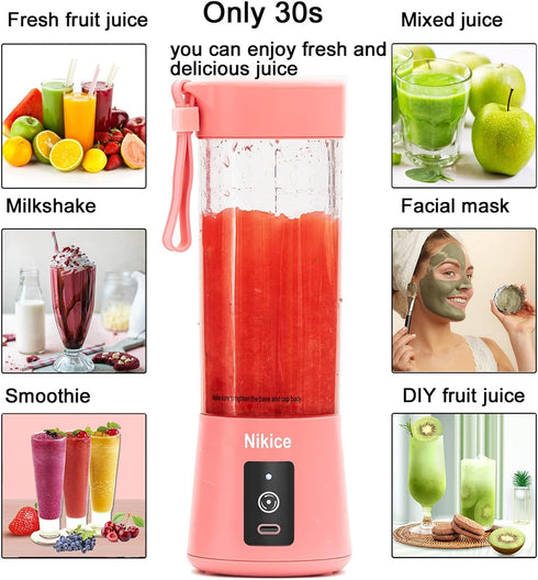 Portable Blender,Personal Size Blender Juicer Cup,Smoothies and Shakes Blender,Handheld Fruit Machine,Blender Mixer Home (pink)...