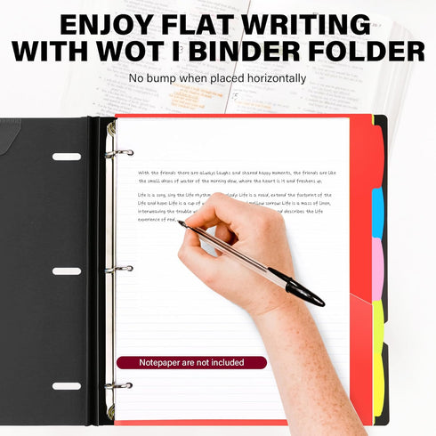 WOT I Telescoping Project Organizer, Refillable 3 Ring Binder Pocket Folder with Customized Front Cover+Clear Catalog Pocket+5 Double-Pocket Tab D...