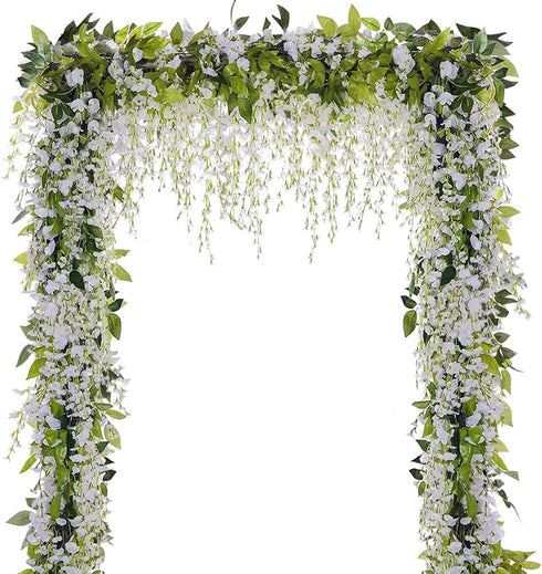 Wisteria Garland Artificial Flowers Wisteria Vine - 5Pcs Total 33ft Fake Wisteria Hanging Flower...
