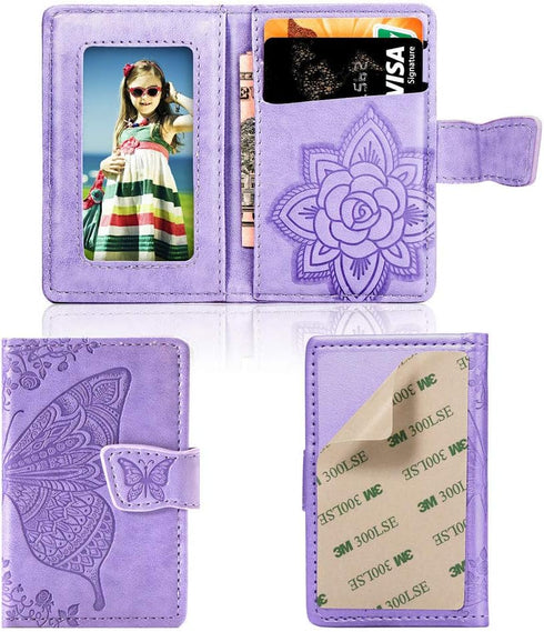 MEUPZZK Cell Phone Wallet Slim 3M Adhesive Credit Card Holder Stick on Wallet Cell Phone for iPhone/Android/Samsung Galaxy and Most Smartphones (A...