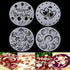 4-Piece Variety Cake Stencil Template,Birthday Heart Flower Spirals Decorating Mold Tool...