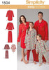 Simplicity 1504 Child's, Teen's and Adult's Matching Pajama Sewing Patterns, Children's Sizes XS-L and Adult's Sizes XS-XL...