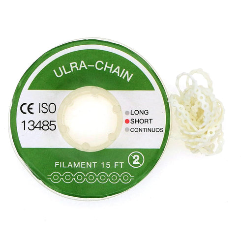 4.5M/PACK Dental Orthodontic Power Chain Dental Spool Elastic Rubber Band Power Elastic Chain Power Chains Brace (Short, White)...