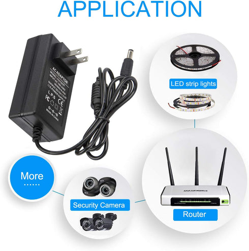 12V 2.5A Power Adapter - COOLM AC 100-240V to DC 12V 2500mA Power Supply Transformer Charger 12V/2.5A for?Analog DVR NVR HVR CCTV Security Camera/...