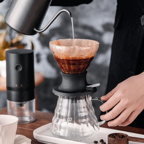 Coffee Dripper, Cone Glass Pour Over Coffee Dripper with Switch Easy Cleansing Reuse Pour Over Coffee Dripper Filter for Backpacking Camping...