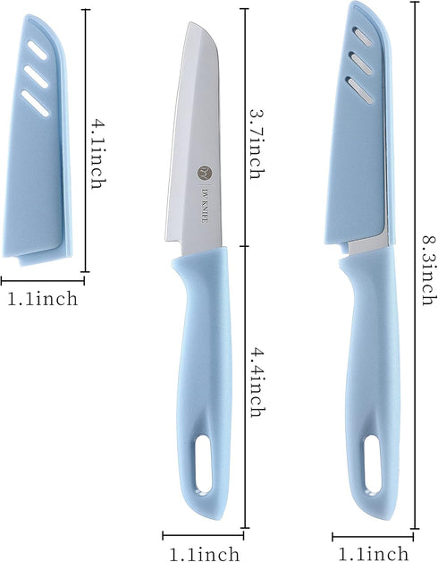 8 Piece Paring knife, 4PCS Paring Knives & 4PCS Knife Sheath, Fruit and Vegetable Knife, Ultra Sharp Kitchen Knife, German Steel Pairing Knife Wit...