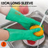 Vgo... 3-Pairs Reusable Household Gloves, Rubber Dishwashing gloves, Extra Thickness, Long Sleeves, Kitchen Cleaning, Working, Painting, Gardening...