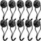 E BAVITE Black Swivel Swing Magnetic Hook 80LB Refrigerator Magnetic Hooks 10 Pack Strong Neodymium Magnet Hook for Refrigerator Other Magnetic Su...