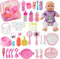 SOTOGO 34 Pieces Baby Doll Care Set Doll Feeding and Changing Accessories Set Baby Doll Accessories in Bag, without Doll...