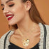 Sun Heart Charm Choker Necklace for Women Men,18k Gold Plated With Zircons Inlaid Pendants,Thick Chunky Paperclip Chain Hip Hop Necklace Unisex Je...
