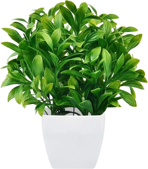 MARTINE MALL 10.3 Inches Faux Eucalyptus Plants Potted Artificial Plants in Pot Faux Plants Indoor Fake Potted Plants Fake Green Plant Bonsai with...
