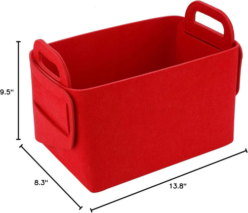 Minoisome Storage Basket Felt Storage Bin Collapsible& Convenient Box Organizer with Carry Handles for Office Bedroom Closet Babies Nursery Toys L...