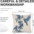 Chinoiserie Pillow Cover Blue Cherry Blossom and Birds Cotton Linen Decorative Throw Pillow Case Cushion Cover for Bedroom Sofa Living Room Couch ...