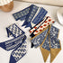 Retro small silk scarf girl heart spring and summer narrow ribbon headband headband bag decoration long scarf headdress (blue hair band 5pcs)...