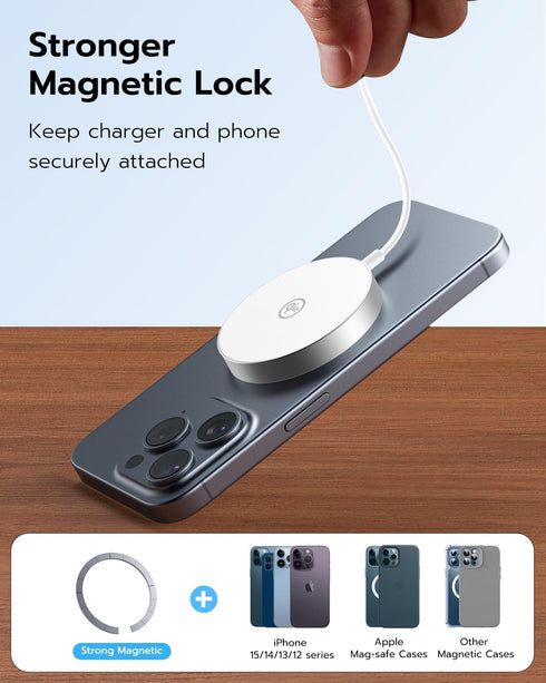 Qi2 Wireless Charger with MagSafe, Magnetic Wireless Charging Pad Compatible with 15W Ultra-Fast for iPhone 15/15 Plus/15 Pro/15 Pro Max/14/13/12 ...