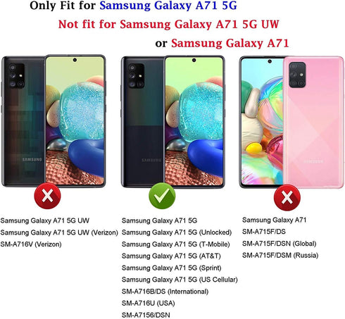 Samsung A71 5G Case, A71 5G Phone Case with Screen Protector, Military Grade Protective Cases with Ring for Samsung Galaxy A71 5G (Purple)...