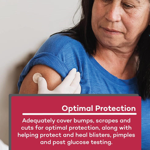 Dealmed Sheer Plastic Spot Bandages – 7/8” Small Round Sterile Strips, Adhesive Outer with Non-Stick Pad, Latex Free, Wound Care for First Aid Kit...