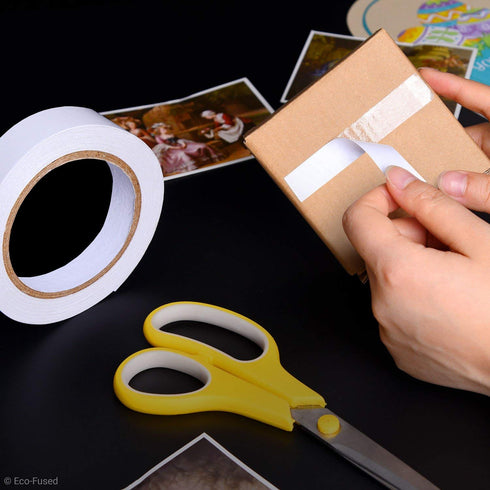 Eco-Fused Double Sided Adhesive Tape - Width: 0.4 Inch - Length: 55 Yards - for Arts and Crafts, DIY and Office - Quick and Easy (3/4 inch x 27 Ya...
