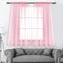 KEQIAOSUOCAI Set of 2 Girls Room Baby Pink Sheer Curtains Panels for Kids Nursery Bedroom Living Room Rod Pocket Sheer Voile Drapes Each is 52 Inc...
