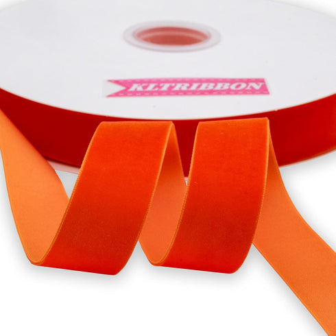 Nylon Velvet Ribbon Single Faced,1 Inch X 25Yards Spool (Orange)...