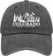 Colorado Rocky Mountain Baseball Hat American Sun Hat Pigment Black Womens Golf Hat Gifts for Grandma Baseball Cap...