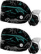 2 Pack Scrub Caps for Women, Ponytail Holder Nurse Hats for Long Hair, Dinosaurs skeleton...