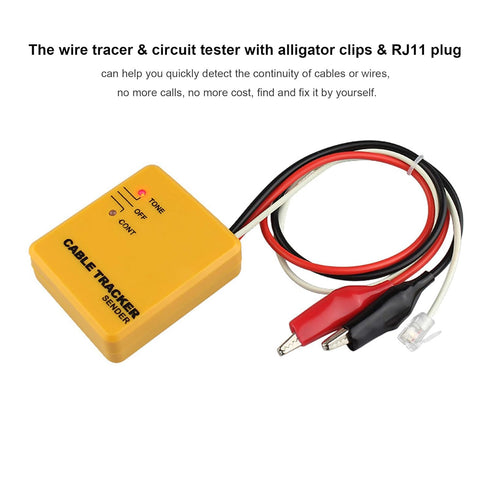 Electrical Wire Tracer Circuit Tester w/Tone Generator & Probe Kit, Cable Signal Locator Tester, Test Circuit Continuity, Network Telephone Line, ...