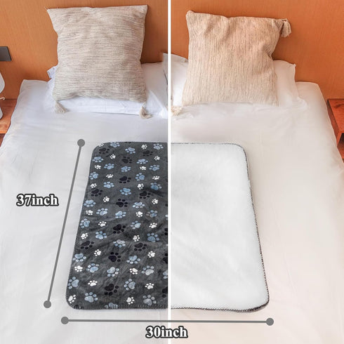 Waterproof Dog Blanket, Pattern Printing Super Soft Warm Fluffy Facecloth Sofa Car Bed Protector, Urine Proof Washable Outdoor Pet Blanket for Pup...