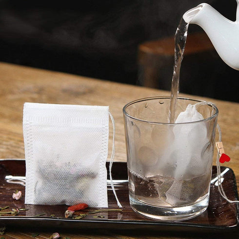 300 Pcs Tea Filter Bags, Disposable Tea Filter Bags for Loose Leaf Tea from Safe Natural Materials, Bring Tea Spoon,Empty Tea Bags Suitable for Lo...