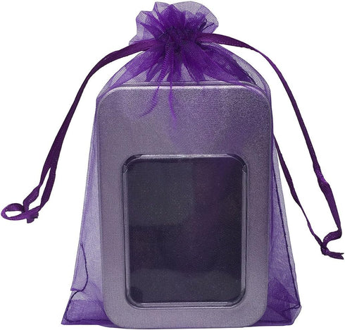 100PCS 6x9 Inches Organza Drawstring Pouches Jewelry Party Wedding Favor Gift Bags (6x9, Purple)...