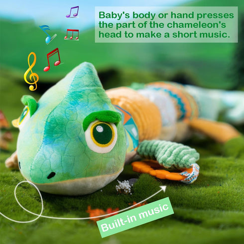 Infant Musical Stuffed Animal Toys, Activity Soft Sensory Toy with Baby Teething Toys, Crinkle Sound and Rattles, Tummy Time for Newborn 0 3 6 12 ...