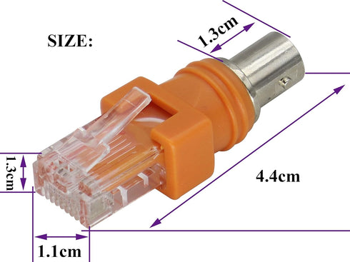 BNC Female RJ45 Male RF coaxial Adapter,only Used for Analyzer,Tester,line Meter and Other Test Equipment for Testing,can not Transmit Video and C...