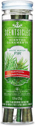 Scentsicles White Winter Fir Tree Scented Christmas Ornaments with Hooks - 1 Bottle (6 Sticks Total)...