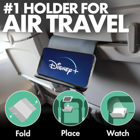Folden Airplane Phone Holder, Foldable Cell Phone Stand Desk – Flexible Tablet and iPhone Holder for Bed, Desk, Office, Treadmill – Mobile Stand P...
