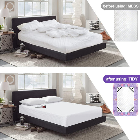 Bed Sheet Fasteners, Triangle Sheet Straps Mattress Clips, 3 Way Fitted Bed Corner Holder Sheet Suspenders Grippers for Bedding Sheets, Mattress C...