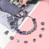 TOAOB 30pcs Dark Blue Large Hole European Beads Antique Silver Metal Rhinestone Rondelle Spacer Charms Beads Assortments for Bracelets Necklaces J...